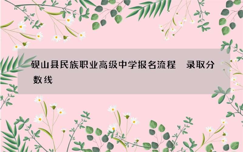 砚山县民族职业高级中学报名流程 录取分数线